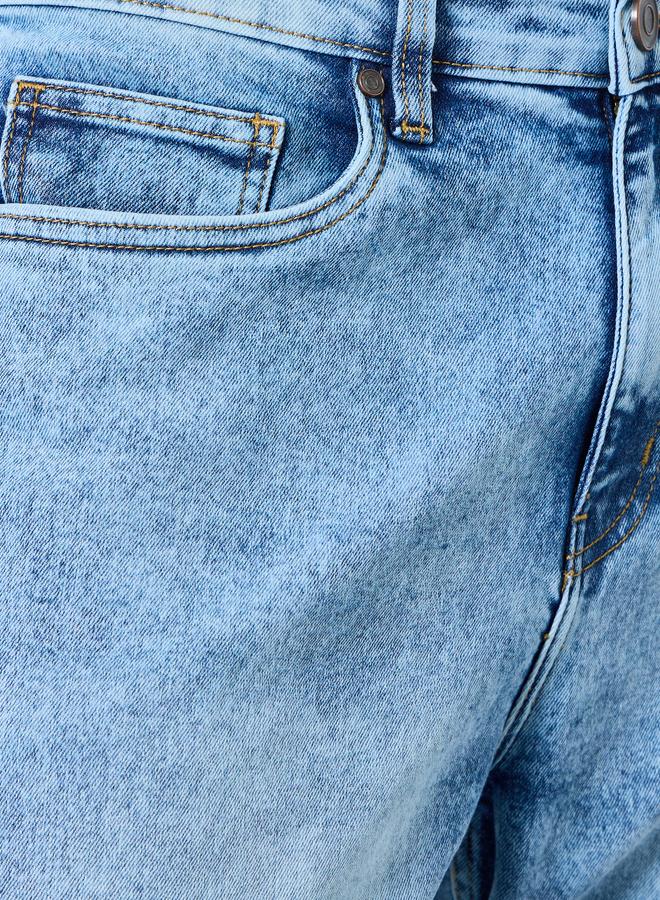 Styli Men Blue Relaxed Fit Washed Jeans - Image 2